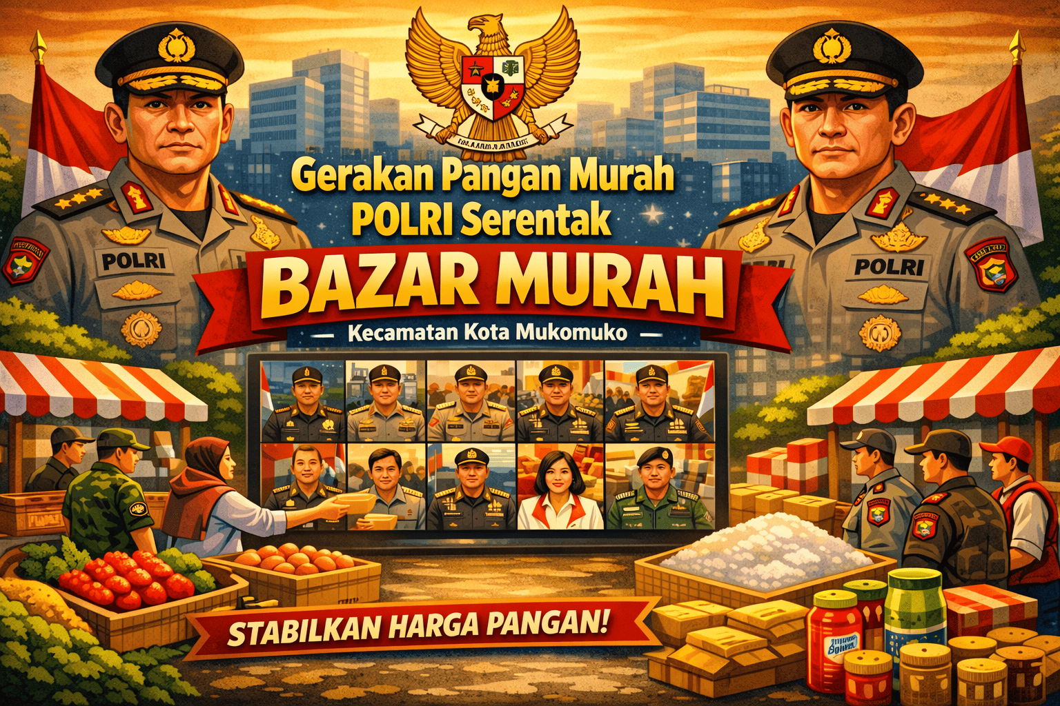Polres Mukomuko Gelar Bazar Murah, Bantu Stabilkan Harga Pangan Jelang Idul Fitri