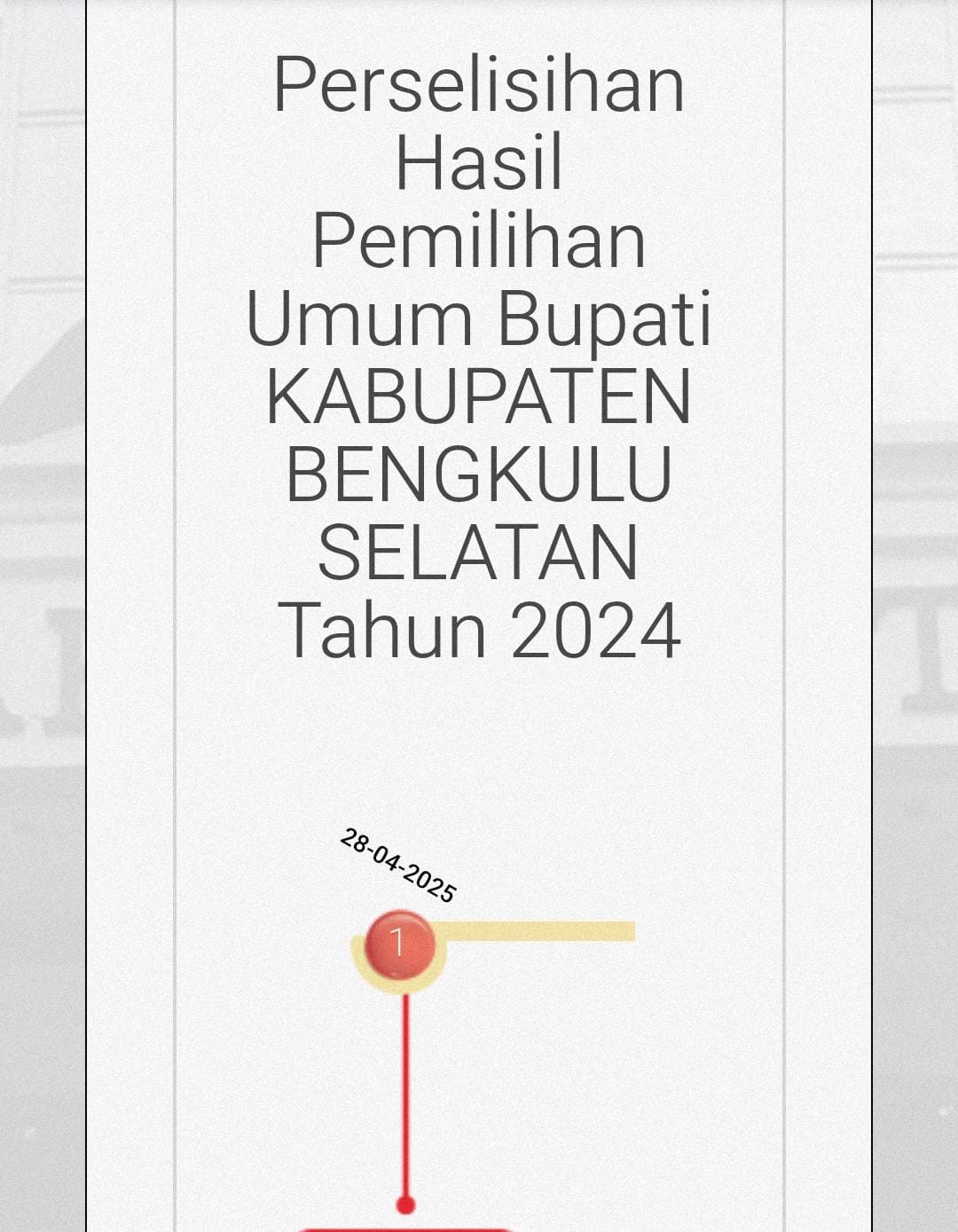 Catat!!! Tahapan Sengketa Pilkada Bengkulu Selatan Teregistrasi di MK, Sidang Perdana Digelar 15 Mei 2025